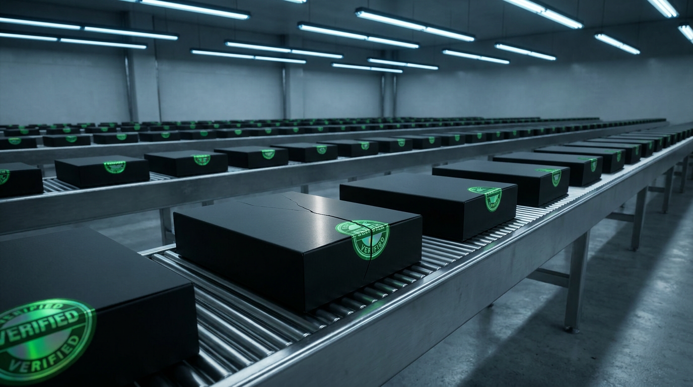Cybersecurity News Stories Mai 08 – Bild eines realistischen Software-Distributionsworkflows mit einem subtilen Fehler in der Packaging-Phase, der eine manipulierte Installer-Auslieferung andeutet.