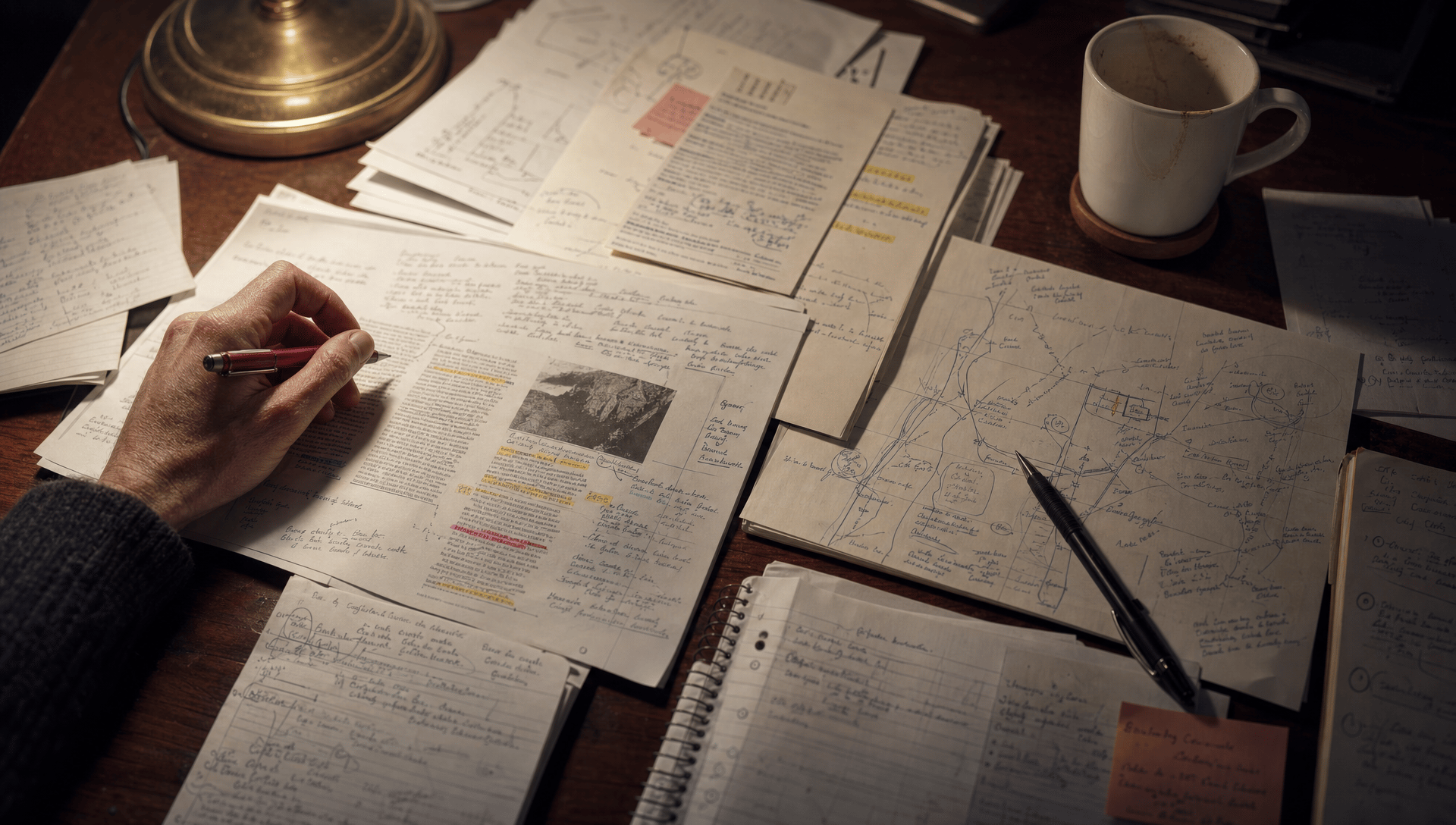Cybersicherheit News Stories vom 26. Juni 2026 Bild zeigt einen Schreibtisch mit ausgedruckten Dokumenten und handschriftlichen Notizen