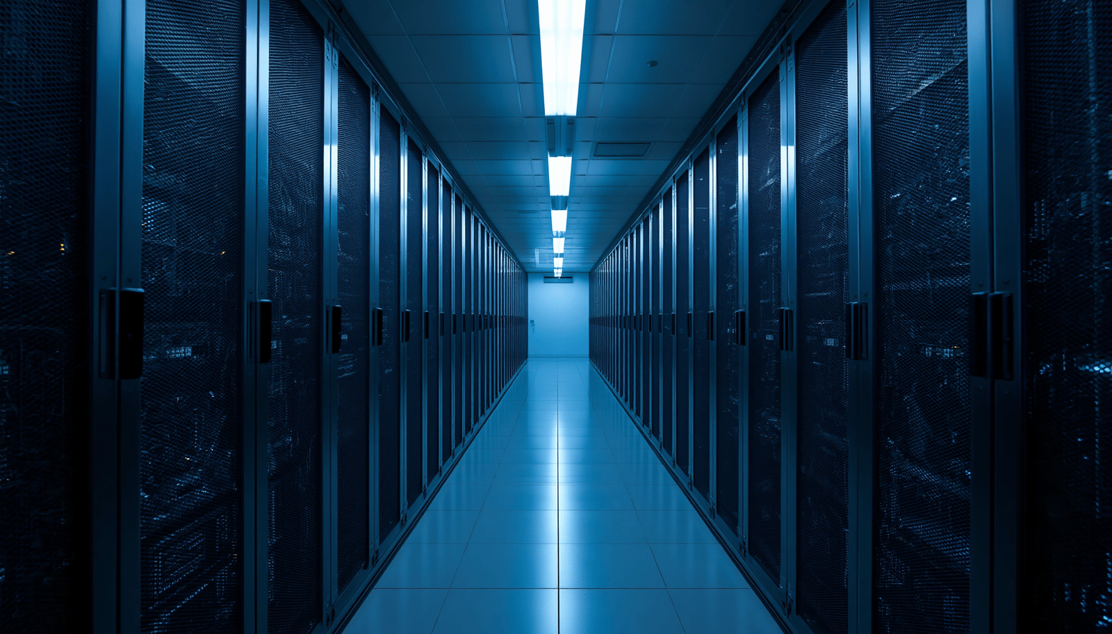 Cybersicherheit News Stories vom 26. Juni 2026 Bild zeigt einen Rechenzentrum-Server-Korridor mit mehreren Rack-Einheiten und beleuchteten LED-Anzeigen in kühlem blau-weißem Licht vor dunklem Hintergrund