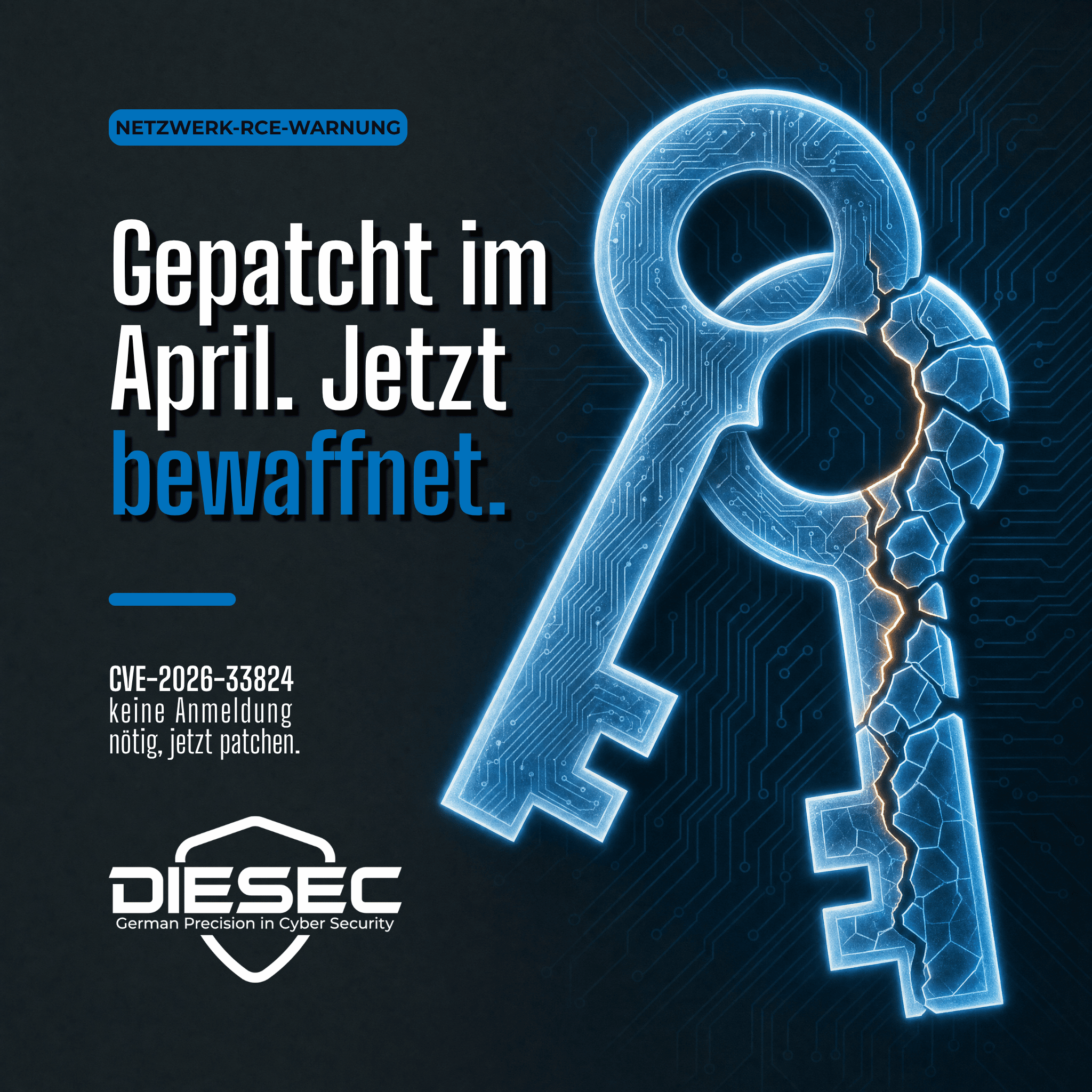 CVE-2026-33824 Windows IKE RCE wird trotz April-Patch aktiv ausgenutzt. CVSS 9.8, keine Authentifizierung nötig. Was betroffen ist und was jetzt zu tun ist.