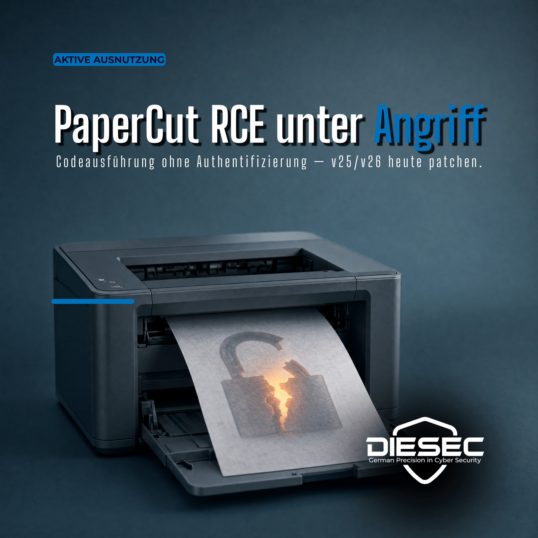 A PaperCut RCE vulnerability chain is under active exploitation on PaperCut NG and MF servers. Two flaws let attackers run code with no login. Patch now.