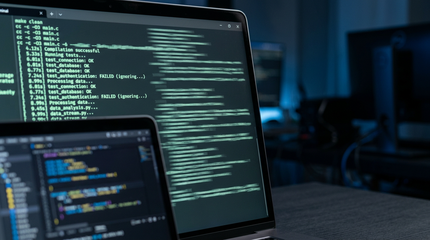 Cybersecurity News Stories September 4, 2026 image showing an AI coding agent terminal window processing a git repository with a malicious dot-git configuration entry triggering silent code execution in a dark developer workspace environment