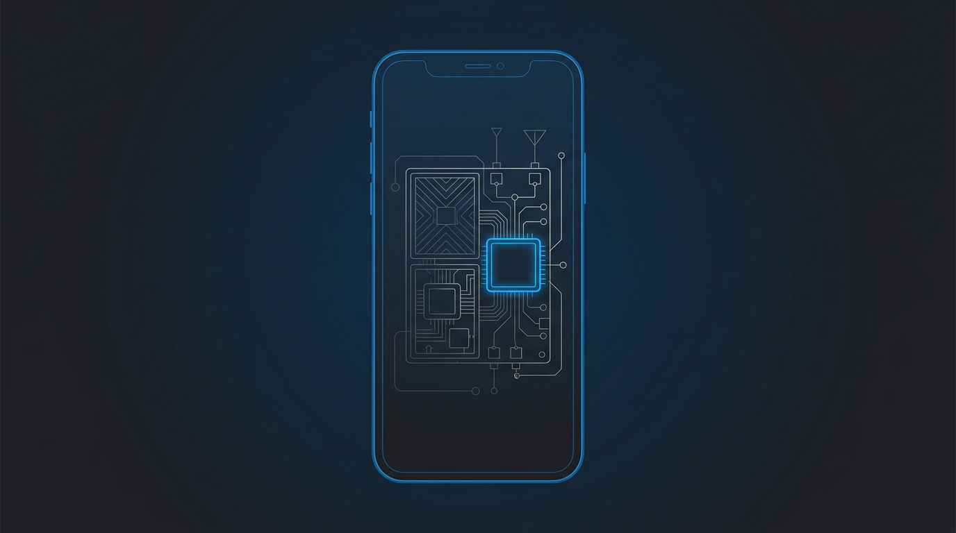 Top 5 Cybersicherheit-News Illustration eines Smartphone-Sicherheits-Dashboards mit hervorgehobenem Alarm an der Modem-Komponente
