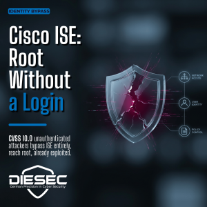 A Cisco ISE authentication bypass vulnerability (CVSS 10.0) lets attackers reach root with no credentials. Active exploitation confirmed. Patch now.