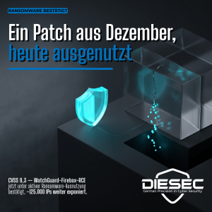 WatchGuard Firebox ransomware exploitation ist von CISA bestätigt. Ein Dezember-Patch lässt ~125.000 Geräte weiter exponiert. Jetzt patchen.