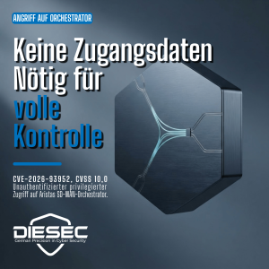 Eine Arista VeloCloud Orchestrator Sicherheitslücke (CVSS 10,0) erlaubt privilegierten Zugriff ohne Zugangsdaten. Jetzt patchen und auf Backdoors prüfen.