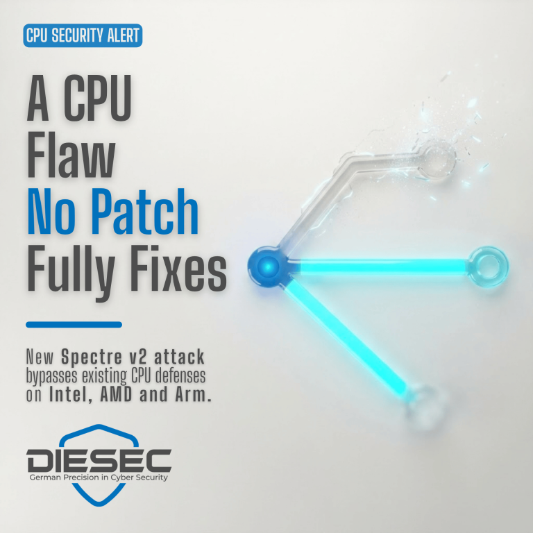 A new Spectre v2 Branch Target Reuse vulnerability lets attackers leak a Linux root password hash in minutes, bypassing existing CPU defenses.