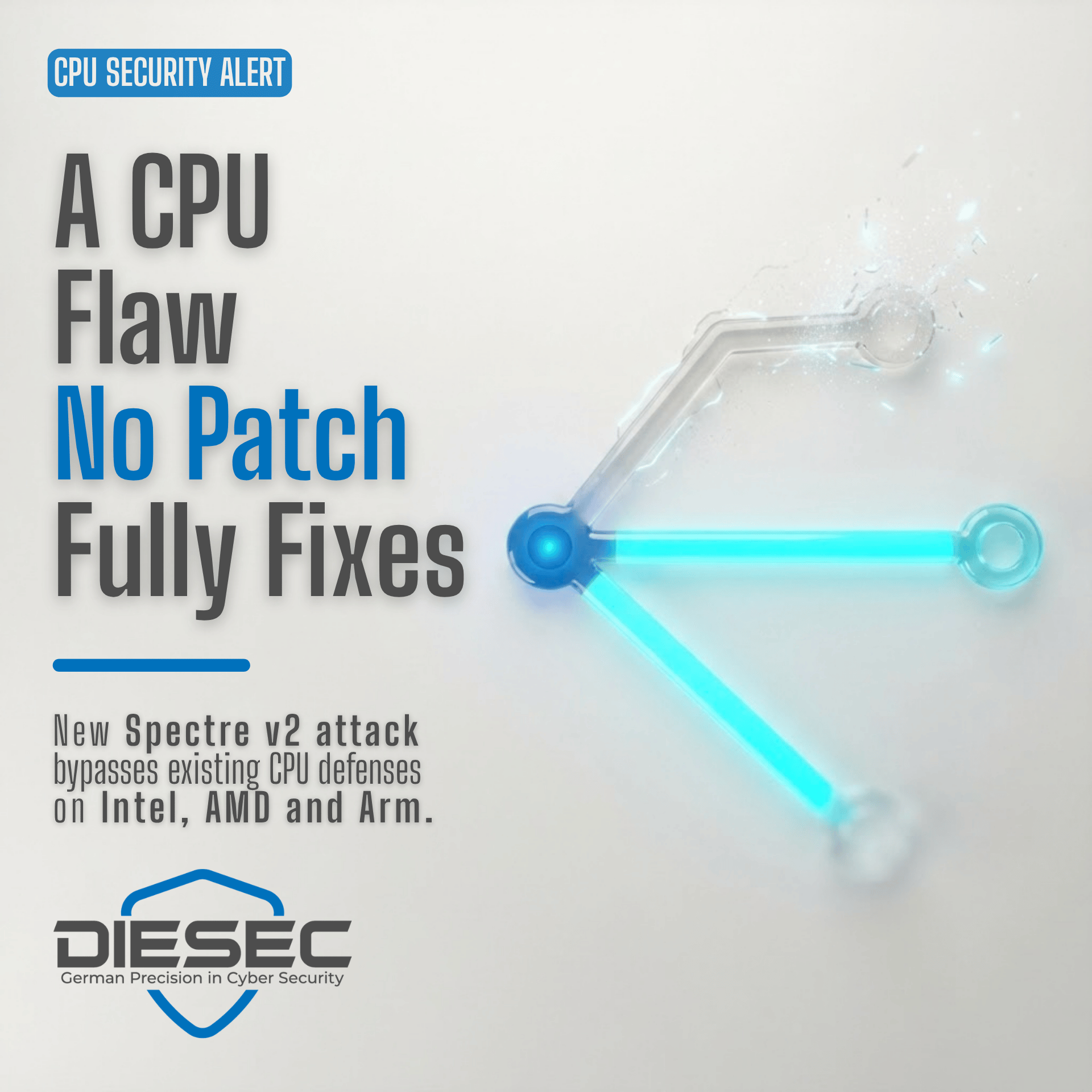 A new Spectre v2 Branch Target Reuse vulnerability lets attackers leak a Linux root password hash in minutes, bypassing existing CPU defenses.