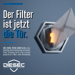 Eine kritische Cisco Secure Email Gateway Vulnerability erlaubt Root-Zugriff durch eine einzige E-Mail, ohne Anmeldung. Aktiv ausgenutzt.