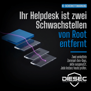 Zwei Zammad Zero-Day-Schwachstellen geben Angreifern Root auf Helpdesk-Servern. Gegen DIVD genutzt, in der CISA KEV, ein Fix fehlte bei Bekanntgabe.