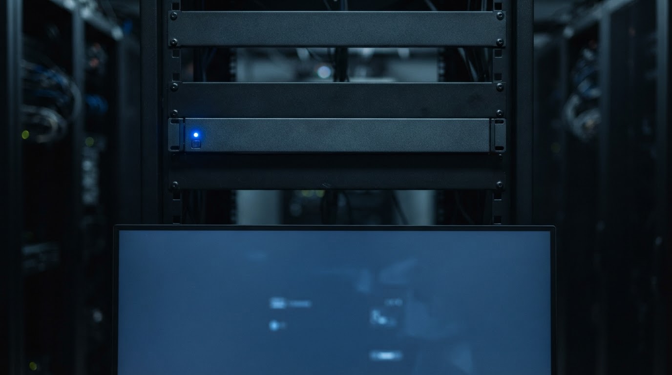 Top 5 Cybersecurity News illustration of a VPN appliance in a server rack beside a dashboard showing a clean integrity check