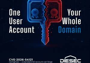 Certighost CVE-2026-54121 Active Directory flaw lets any standard user impersonate a Domain Controller and take over the entire domain via DCSync.