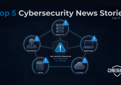 Cybersecurity News Stories July 17, 2026 image showing five enterprise infrastructure layers simultaneously under threat including perimeter gateway identity platform endpoint protection ERP and cloud hypervisor