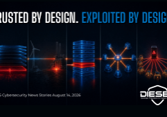 Cybersecurity News Stories August 14, 2026 featured image showing five connected attack vectors — Windows kernel rootkit, OT network lateral movement, ERP platform RCE, analytics credential exposure, and MSP management plane bypass — unified by an amber threat thread in a dark enterprise security environment`