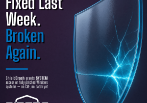 A new Windows Defender ShieldCrash exploit grants SYSTEM access on fully patched systems, defeating the fix Microsoft shipped days earlier.